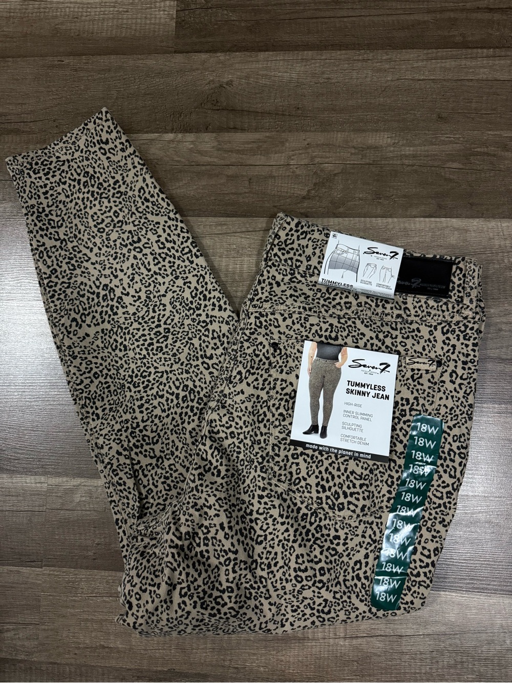 Seven7 High Rise Leopard Print Tummyless Skinny Jeans